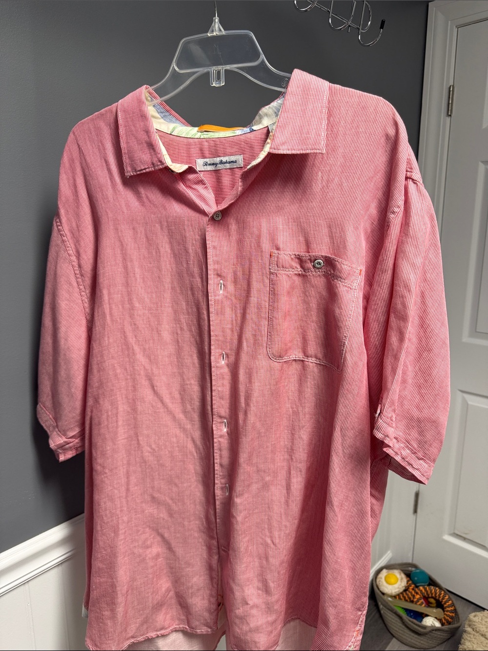 Tommy Bahama Coral Pink Short-Sleeve Button-Down Shirt